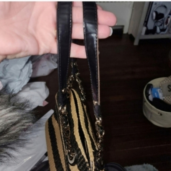 🍁🍂RARE HTF VINTAGE KATE SPADE NEW YORK Raffia Shoulder Bag - Picture 7 of 10